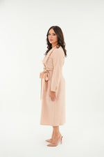 Load image into Gallery viewer, The Eloise Nude belted midi dress