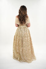 Load image into Gallery viewer, Eleanor lace embroidered fitted corset waist off shoulder blazer dress