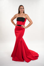 ഗാലറി വ്യൂവറിലേക്ക് ചിത്രം ലോഡ് ചെയ്യുക, Cynthia dramatic flared strapless mermaid maxi dress