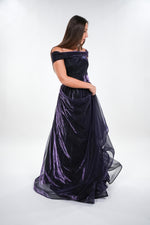 Load image into Gallery viewer, Claudia flowy off- shoulder with corset waist maxi dress