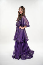 ഗാലറി വ്യൂവറിലേക്ക് ചിത്രം ലോഡ് ചെയ്യുക, Lydia metallic silk two layered oversized maxi dress