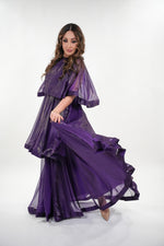 ഗാലറി വ്യൂവറിലേക്ക് ചിത്രം ലോഡ് ചെയ്യുക, Lydia metallic silk two layered oversized maxi dress