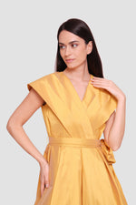 Load image into Gallery viewer, Stella Golden Mustard Pleated Sleeveless Maxi Dress