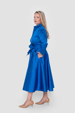ഗാലറി വ്യൂവറിലേക്ക് ചിത്രം ലോഡ് ചെയ്യുക, Alexandra Taffeta Royal Blue Midi Dress