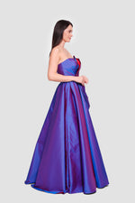 Load image into Gallery viewer, Luna Silver Gray Strapless Corset Maxi Dress