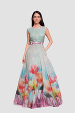 Load image into Gallery viewer, Abby Ombre Floral Print Pleated Sleeveless Maxi Dress