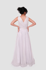 Load image into Gallery viewer, Sarah Aqua Blue Metallic Sleeveless Gown