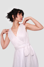 Load image into Gallery viewer, Sarah Aqua Blue Metallic Sleeveless Gown