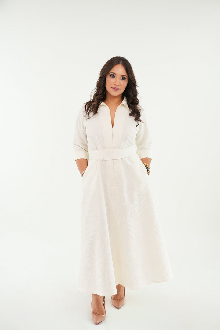The Margot White minimalistic maxi dress