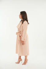 Load image into Gallery viewer, The Eloise Nude belted midi dress
