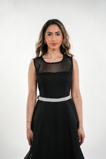 Load image into Gallery viewer, Livia mesh sleeveless mermaid dress with crystalized belt