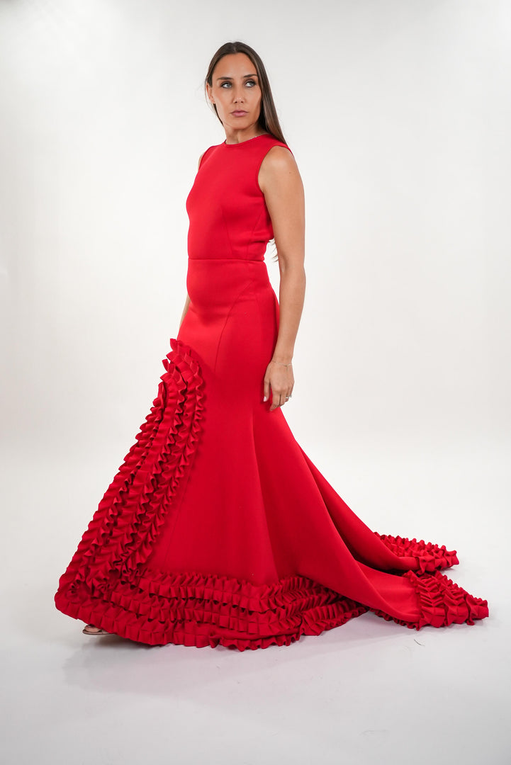 Juliette ruffled long tiered sleeveless Maxi dress