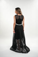 Load image into Gallery viewer, Livia mesh sleeveless mermaid dress with crystalized belt