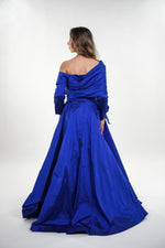Load image into Gallery viewer, Samara taffeta wrapped pleated asymmetrical dress