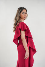 ഗാലറി വ്യൂവറിലേക്ക് ചിത്രം ലോഡ് ചെയ്യുക, Natalia ruffled asymmetrical one- shoulder maxi dress