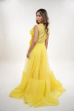ഗാലറി വ്യൂവറിലേക്ക് ചിത്രം ലോഡ് ചെയ്യുക, Sylvia tulle rose appliqué sleeveless maxi dress