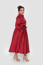 Load image into Gallery viewer, Avelina Taffeta Ruby Red Midi Dress