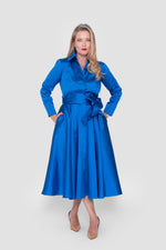 ഗാലറി വ്യൂവറിലേക്ക് ചിത്രം ലോഡ് ചെയ്യുക, Alexandra Taffeta Royal Blue Midi Dress