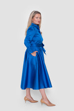 ഗാലറി വ്യൂവറിലേക്ക് ചിത്രം ലോഡ് ചെയ്യുക, Alexandra Taffeta Royal Blue Midi Dress