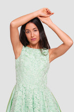 Load image into Gallery viewer, Maha Mint Green Taffeta Sleeveless Dress