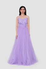 ഗാലറി വ്യൂവറിലേക്ക് ചിത്രം ലോഡ് ചെയ്യുക, Liliane Lilac Tulle Strapless Gown