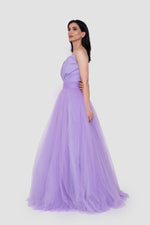 ഗാലറി വ്യൂവറിലേക്ക് ചിത്രം ലോഡ് ചെയ്യുക, Liliane Lilac Tulle Strapless Gown