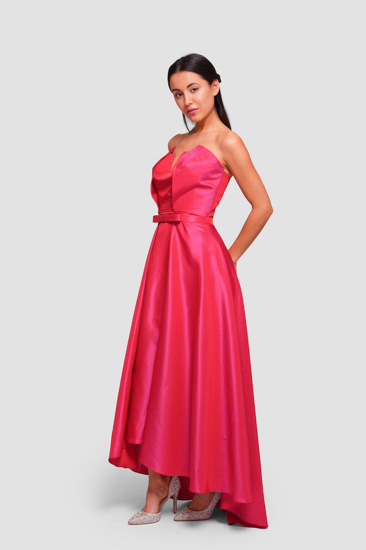 Tala Crimson Red Corset Maxi Dress