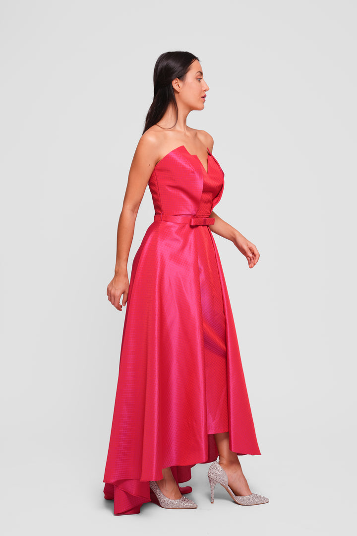 Tala Crimson Red Corset Maxi Dress