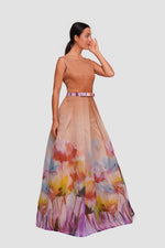 Load image into Gallery viewer, Abby Ombre Floral Print Pleated Sleeveless Maxi Dress