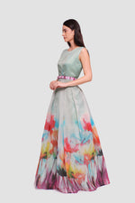 Load image into Gallery viewer, Abby Ombre Floral Print Pleated Sleeveless Maxi Dress
