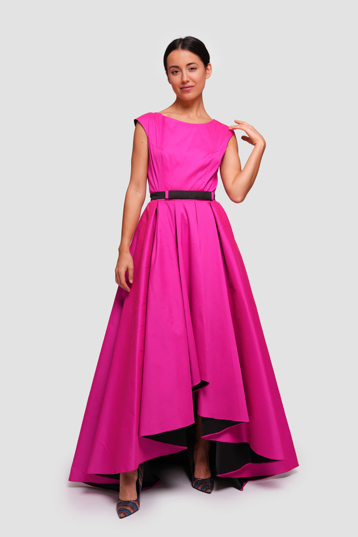 Elkie Vibrant Fuchsia High Low Maxi Dress