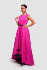 Load image into Gallery viewer, Elkie Vibrant Fuchsia High Low Maxi Dress