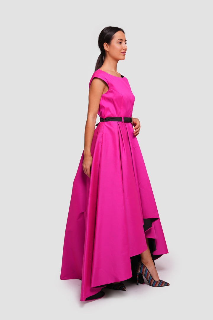 Elkie Vibrant Fuchsia High Low Maxi Dress