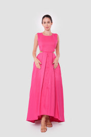 Clara Crimson Red Open Back Sleeveless Maxi Dress