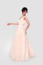 Load image into Gallery viewer, Yara Ivory Cream Tulle Maxi Dress