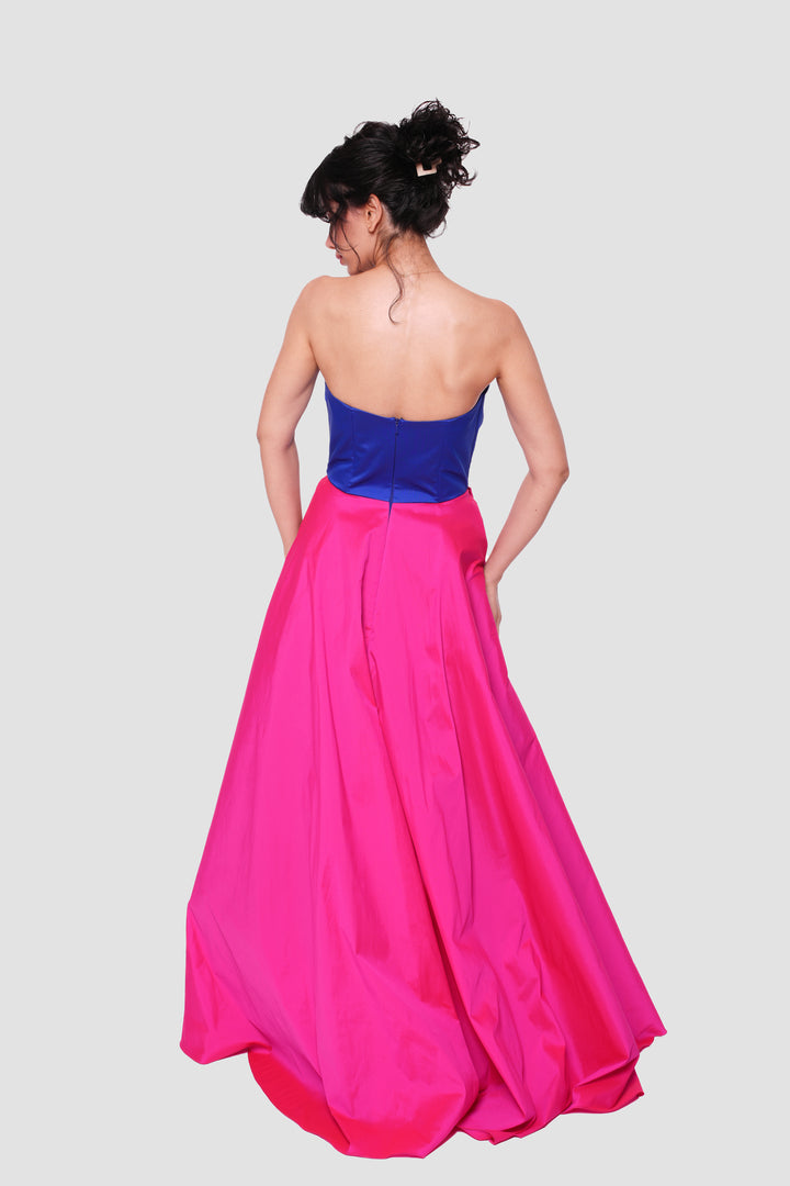 Tanya Strapless Sweetheart Pleated Maxi Dress