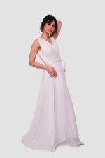 Load image into Gallery viewer, Sarah Aqua Blue Metallic Sleeveless Gown