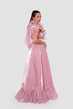 Load image into Gallery viewer, Seraphina Blush Pink High Neckline Ruffled Sleeveless Maxi Dress