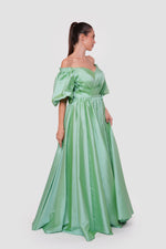 Load image into Gallery viewer, Sophia Mint Green Off-shoulder Maxi Dress