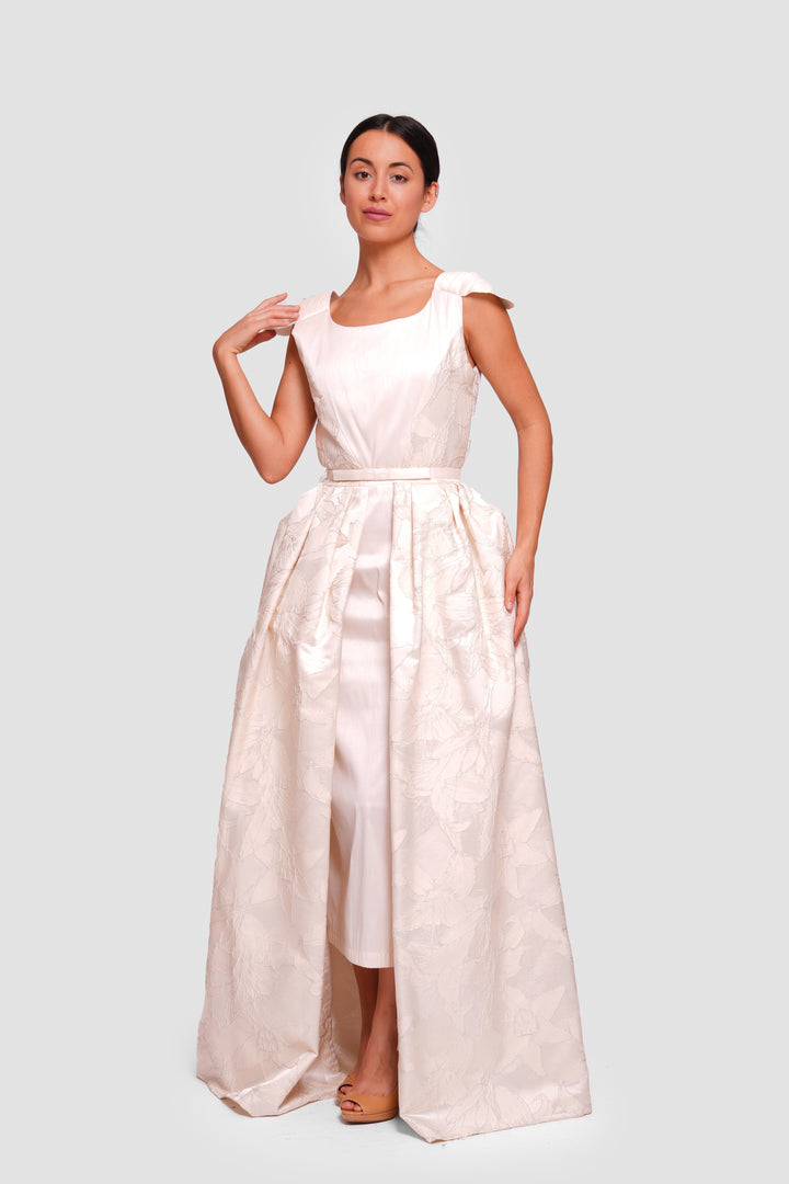 Storm Ombre Floral Print Pleated Sleeveless Maxi Dress