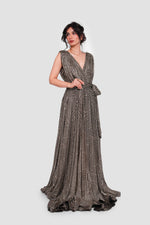 Load image into Gallery viewer, Sarah Black &amp; White Sleeveless Surplice Neckline Maxi Dress