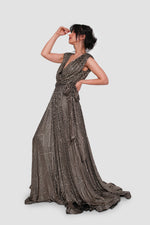 Load image into Gallery viewer, Sarah Black &amp; White Sleeveless Surplice Neckline Maxi Dress