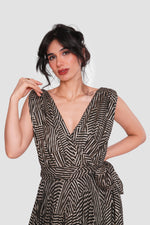 Load image into Gallery viewer, Sarah Black &amp; White Sleeveless Surplice Neckline Maxi Dress