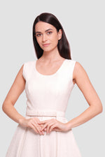 Load image into Gallery viewer, Bianca Ivory Brocade Open Back Sleeveless Maxi Dress